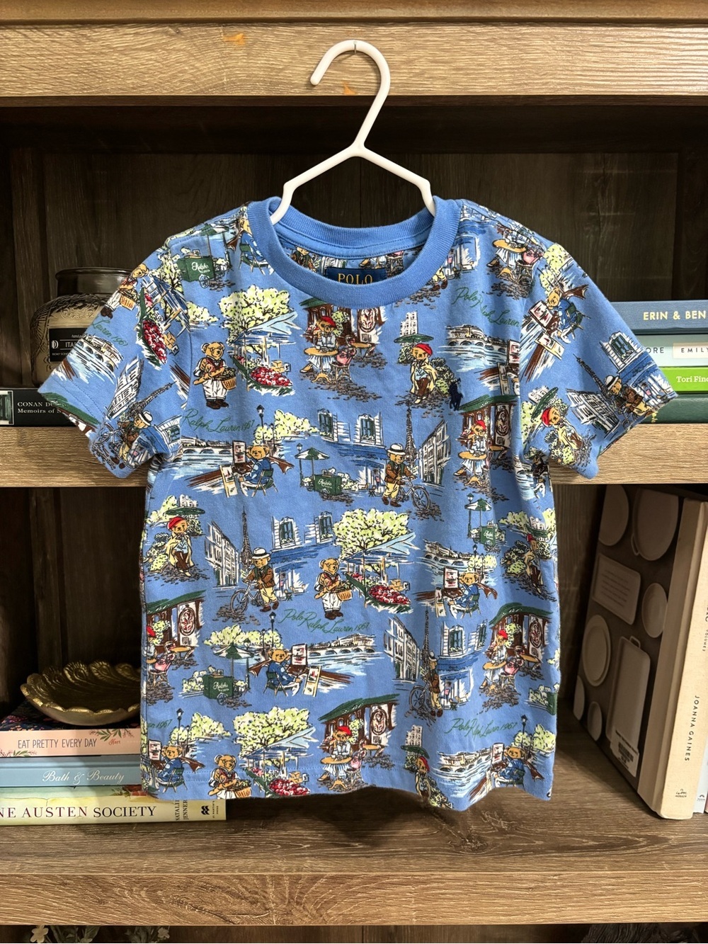 Polo by Ralph Lauren Light Blue Scenic Print Short Sleeve Tee - Kids